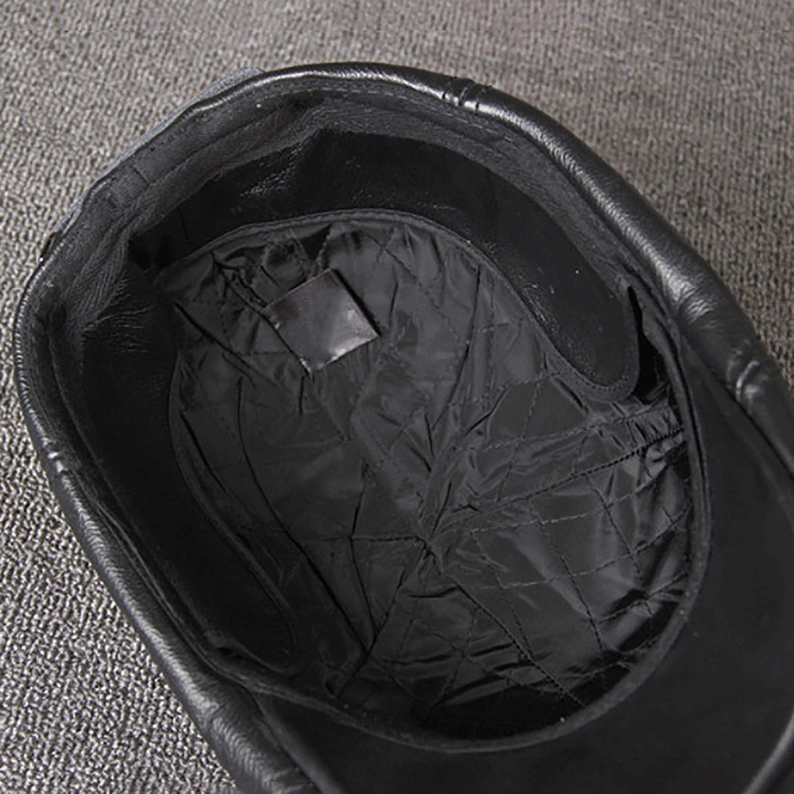 G&F Uomini Pelle Berretto Pelle Bovina Cappello Strillone Cappellino Vintage Cappello Piatto Inverno 55-60 Cm