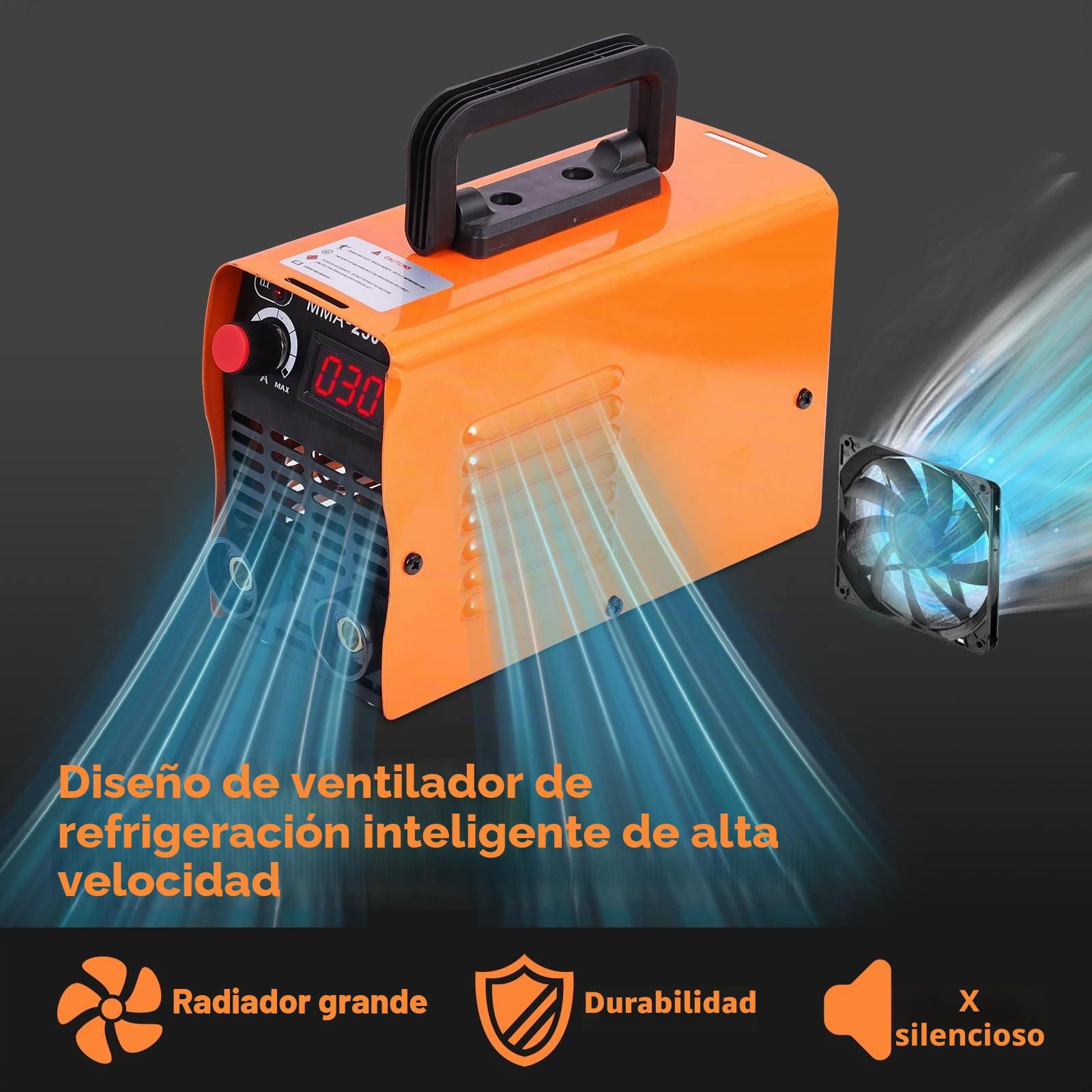 Soldador Inverter 250A 220V IGBT Portátil con Pantalla Digital LCD, Máquina de Soldar Eléctrica Electrodo MMA ARC Profesional, Kit Completo para Bricolaje y Hogar