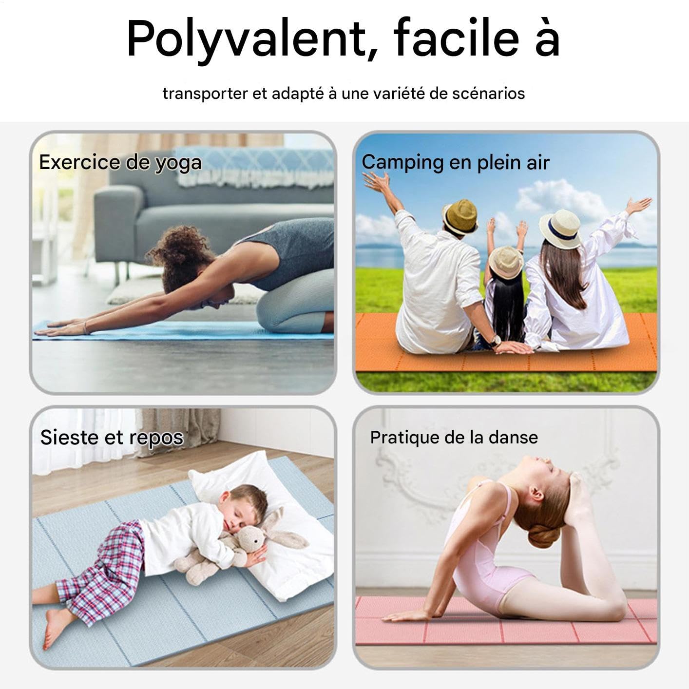 Tapis Camping Matelas Lavable Avec Sac Rangement