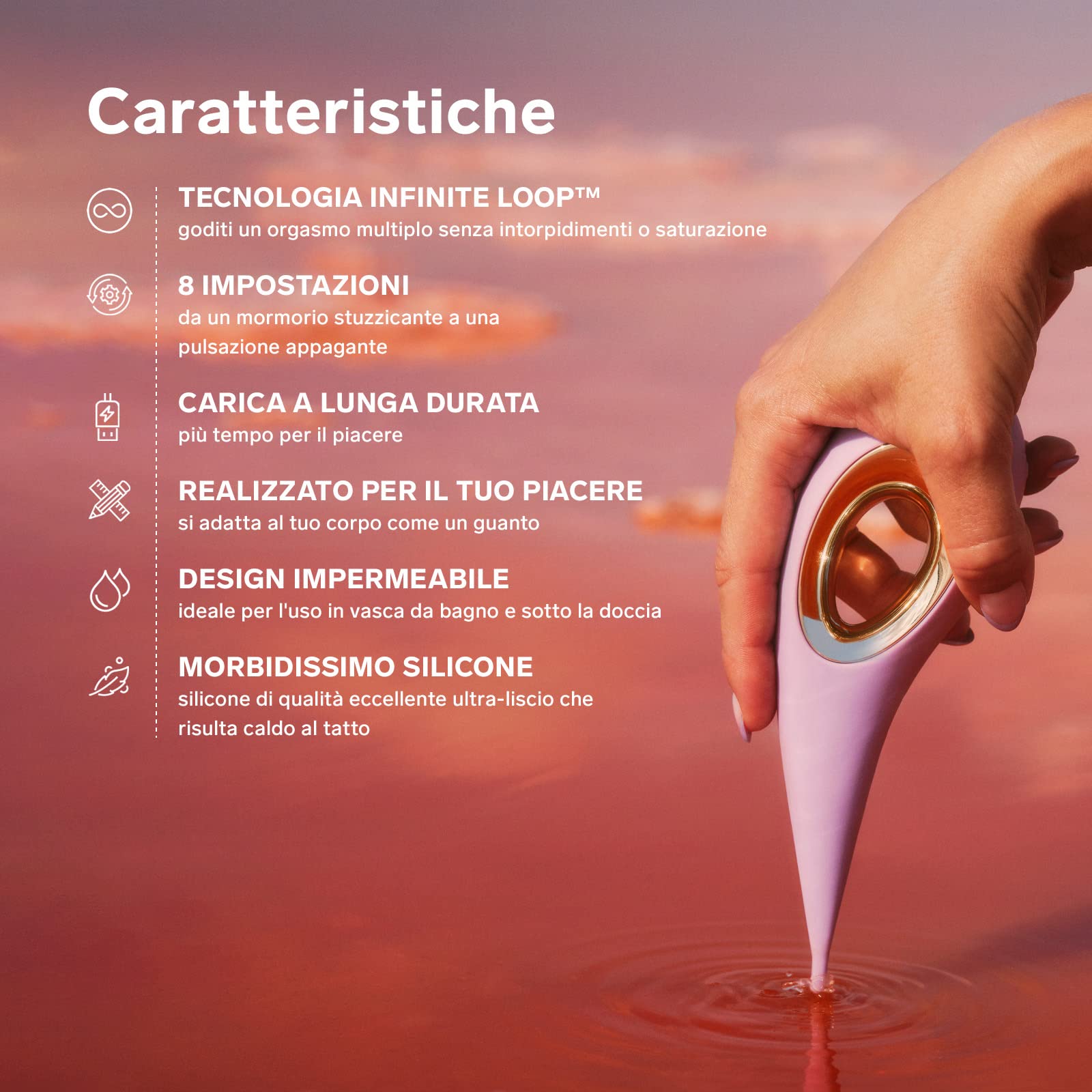 LELO DOT Stimolatore a Punta Clitorideo per Donne con Movimento Ellittico e 8 Modalità di piacere, Sex Toys per Donne, Lilac