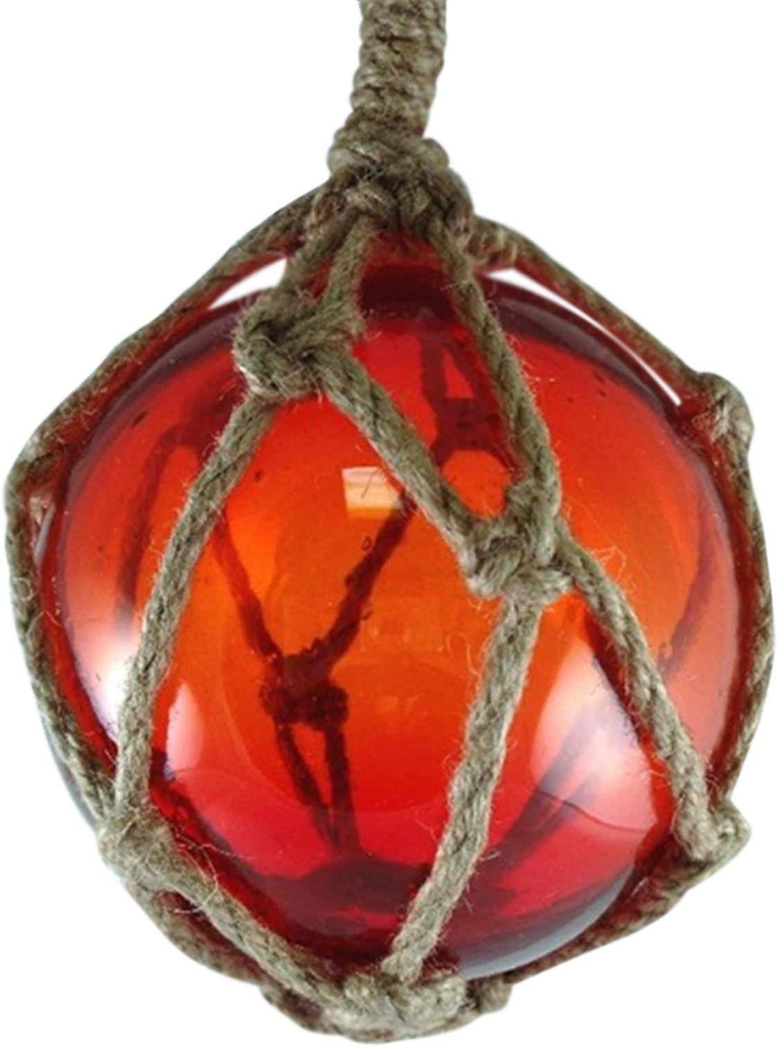 Red Japanese Glass Fishing Floats Fish Net Buoys Tiki Decor