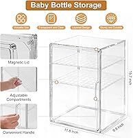 Vista 2 de Organizador de Biberones para Bebé – Organizador de Almacenamiento de Biberones de 3 Niveles para Biberones, Tetinas, Piezas de Extractor, Frascos