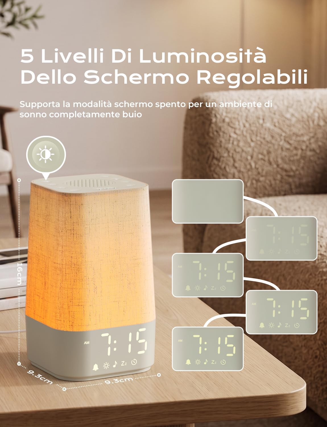 Sveglia da Comodino,Sveglia Luminosa con Simulazione Dell'alba