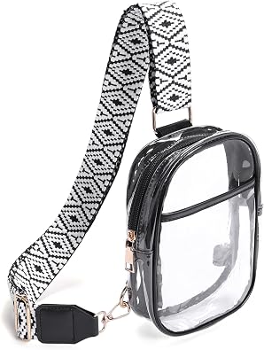 Clear Crossbody Bag for Stadium Events, Stadium Approved Clear Sling Bags for Game Day, Concerts