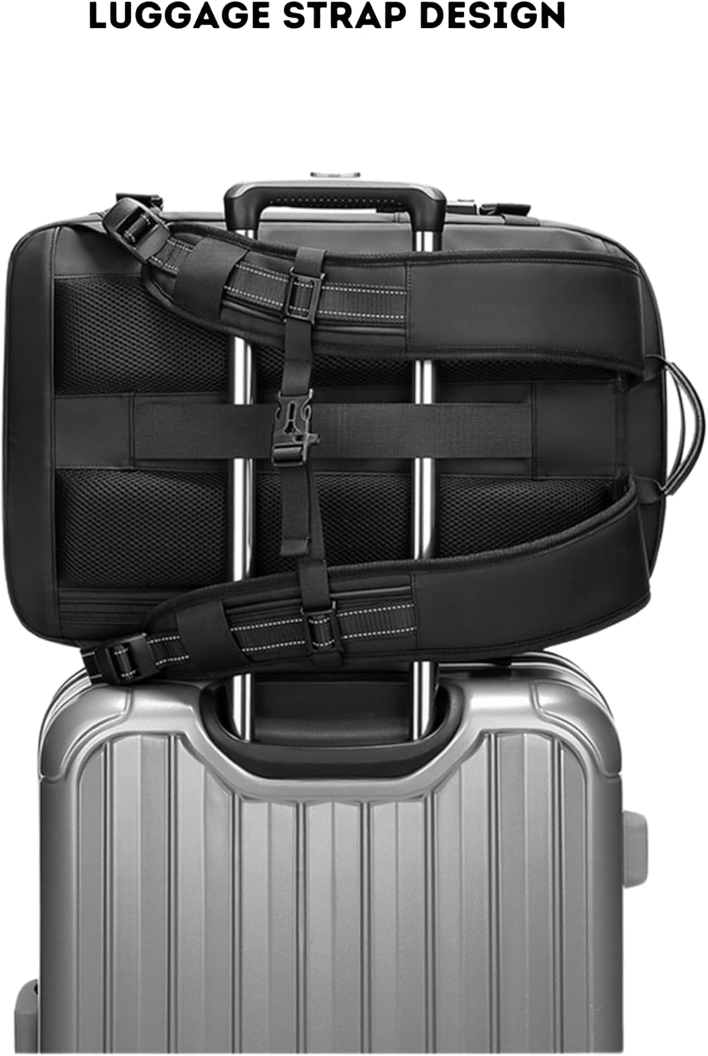 Vacuum Seal Travel Backpack 60L Expandable Air Compression System Water Resistant TSA Lock Carry-On Suitcase Luggage Black - Vacuum Pump Included - Image 7