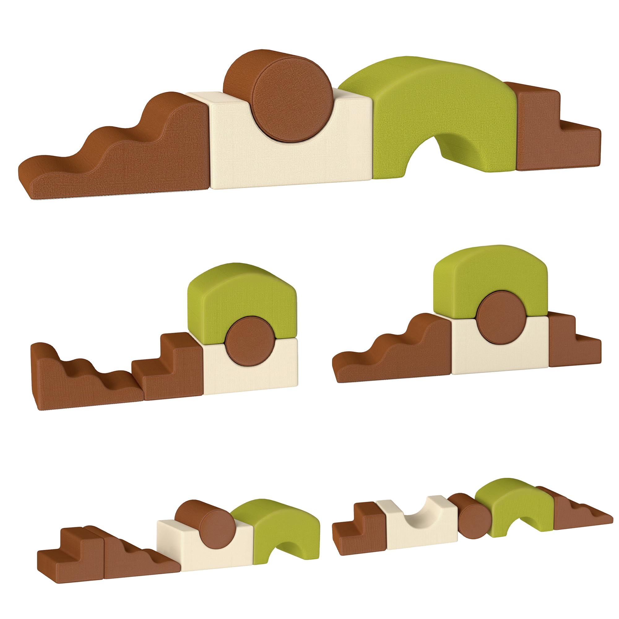 AIYAPLAY Parcours motricité bébé 5PCS Module Mousse Souple Multicolore | Housse Velours Côtelé, Blocs de Construction Éducatifs, Jouets Éducatifs Enfants d'Âge Préscolaire