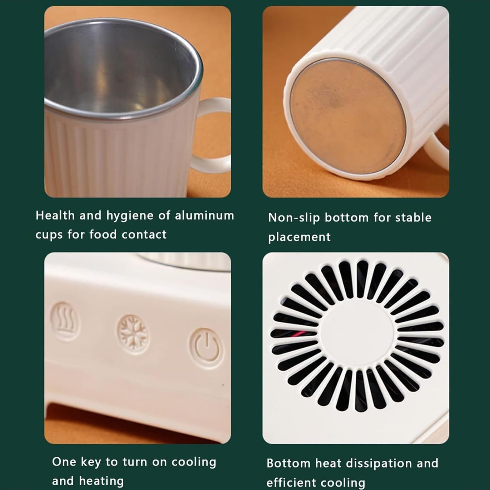 Tazza Elettrica Refrigerante 2 in 1, Macchina per Bevande Calde e Fredde da 36W con Tazza a Raffreddamento Rapido da 400ML, Controllo con un Solo Tocco, Cavo di Alimentazione da 1,2M e Yellow Car Use