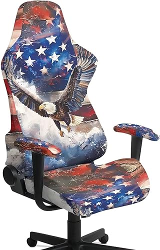 Miniatura 14 de American Flag Retro Gamer Chair Cover Stretchable Machine Washable Fabric Computer Chair Seat Slipcovers Fits Most Office/PC Chairs & Racing Style