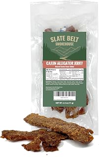 Slate Belt Smokehouse Cajun Alligator Jerky for Humans, Gator Jerky, Alligator Meat Jerky 2.5 Ounce