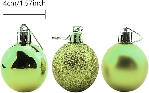Miniatura 2 de Bestjybt - Paquete de 24 esferas navideñas irrompibles para decorar arbolitos y fiestas navideñas, incluyen ganchos para colgarlas