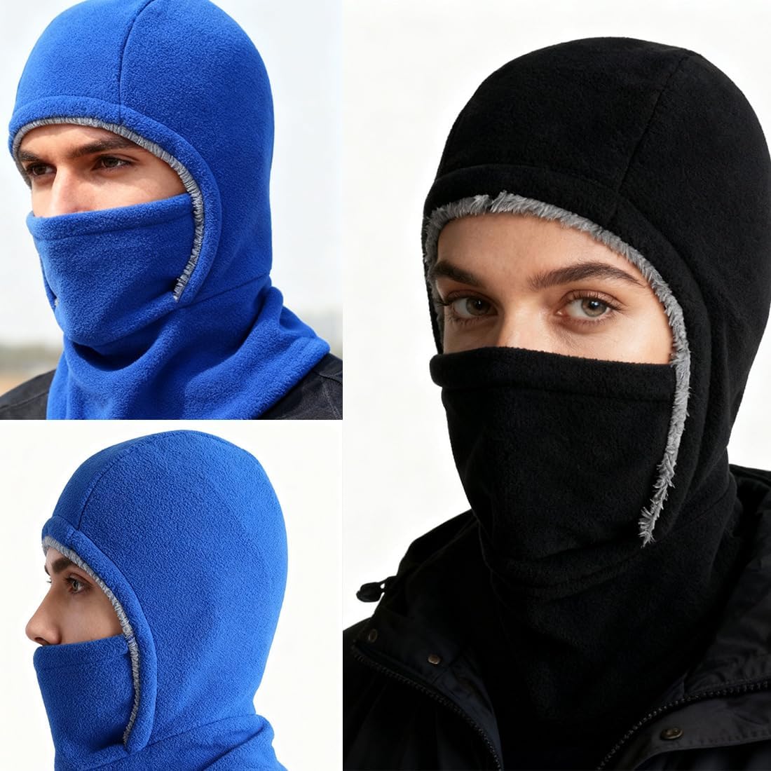 Unisex Windproof & Warm Balaclava, Winter Fleece Ski Mask, Thickened One-Piece Hood Full Face Masks for Men & Women