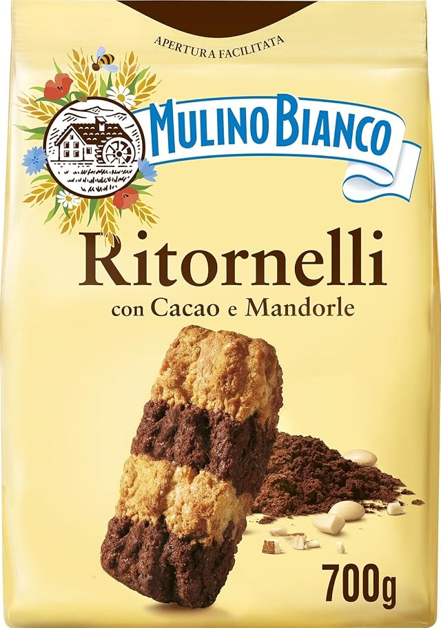 Mulino Bianco Biscotti Frollini Ritornelli con Cacao e Mandorle, 700 g