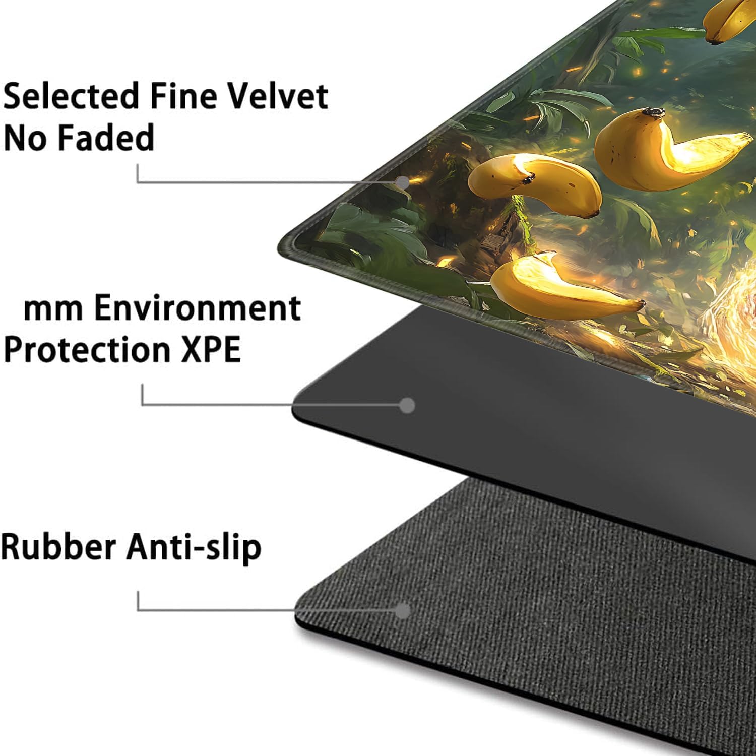 for MTG Game Playmat - 24 x 14 inches with Dices and Storage Bags, Non-Slip Base for TCG and Board Game Card Mats, Trading Card Games Mat, Monkey Playing with Bananas Collectible Card Playmats