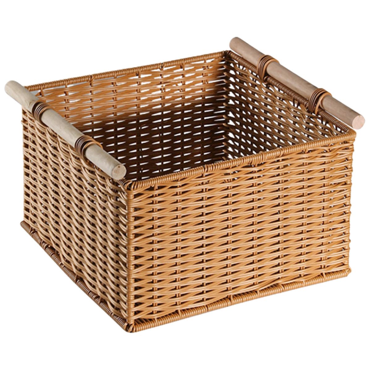 Cestino Portaoggetti in Rattan Sintetico Grande Capacità Plastico