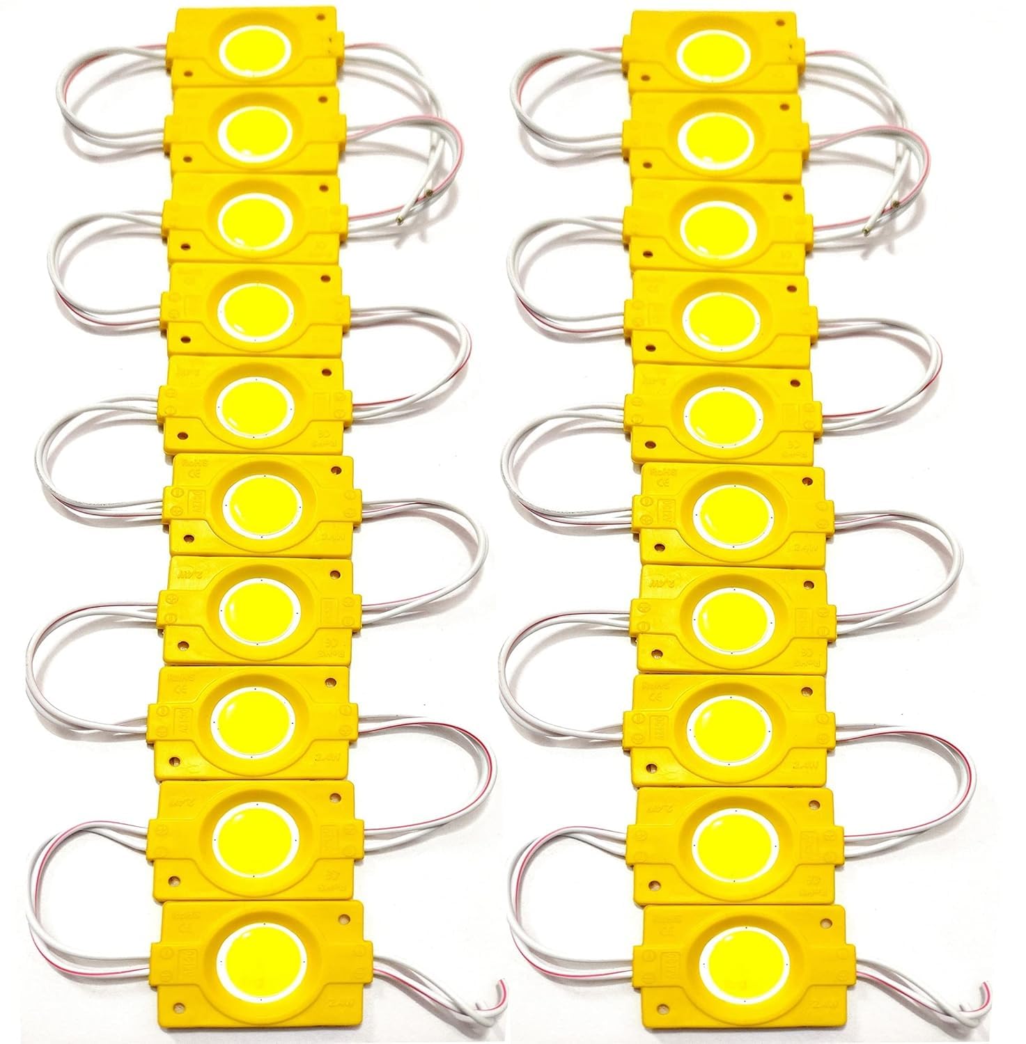 (Pack of 20 Pieces 12 Volt 2.4 Watt DC Coin LED Module Light Lamp Bulb Multipurpose Use For Home, Temple Decoration DIY Projects, Hobby Kit (YELLOW)-image-37