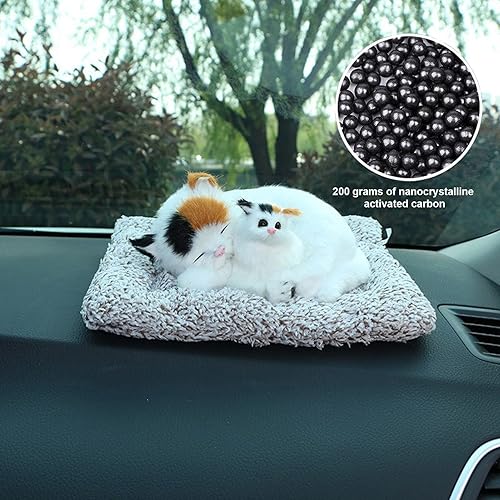 Miniatura 2 de Walbest Lindas bolsas purificadoras de aire de carbón de bambú para gatos dormidos, bolsas de carbón con adorno de gatito, absorbentes de olores