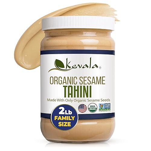 Miniatura 13 de Kevala Tahini de sésamo orgánico – Crema vegana para untar, pasta de mantequilla kosher, hecha con semillas de primera calidad, para hacer humus