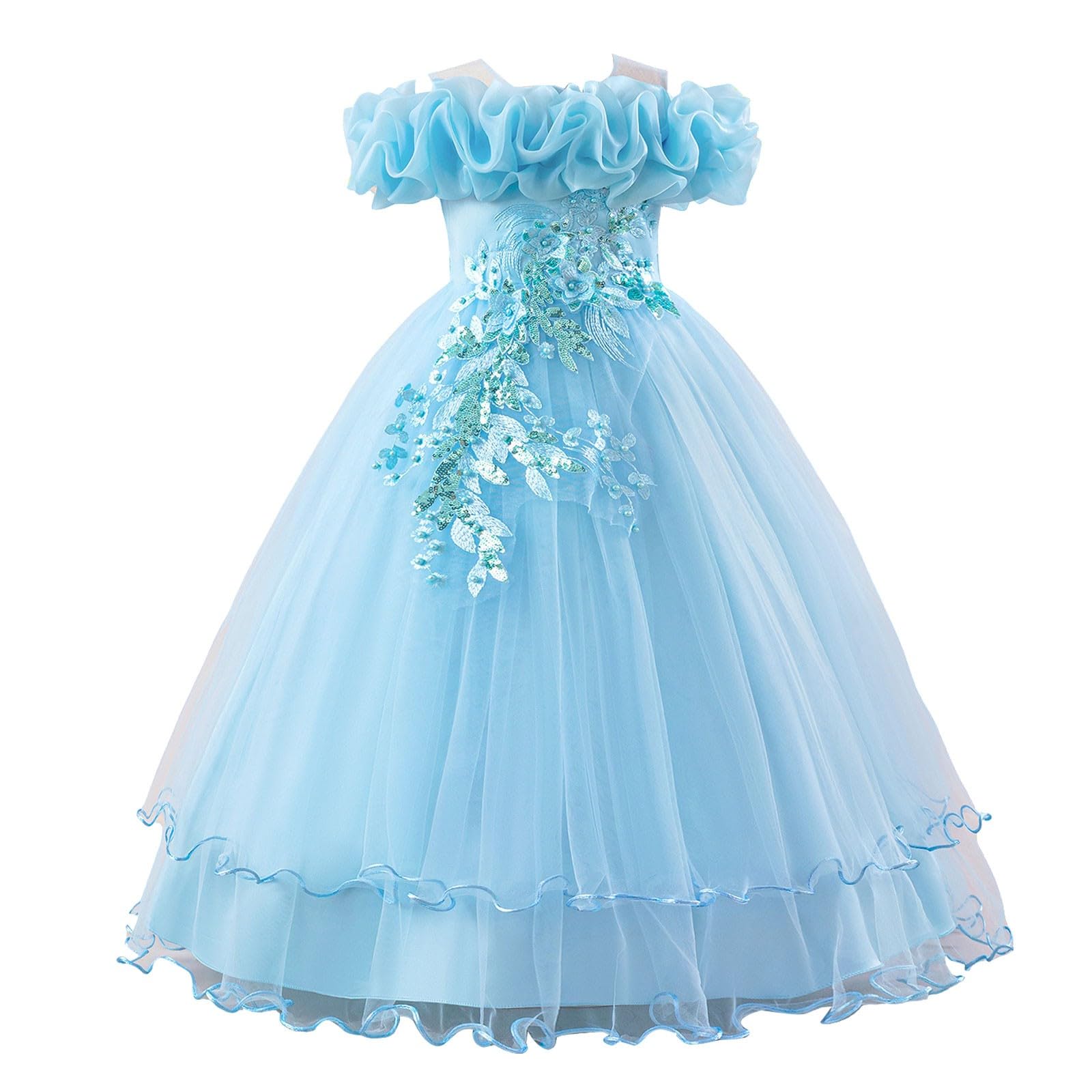 Vestido de tul sin mangas para niña de flores, princesa, dama de honor, boda, concurso, fiesta de cumpleaños, formal, vestido de noche