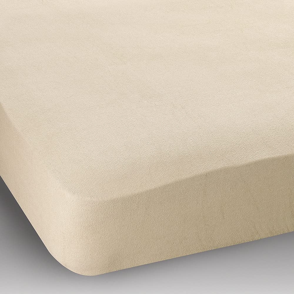 CHANTAL Double Bed Extra Deep Terry Stretch Fitted Sheet Colour: Cream
