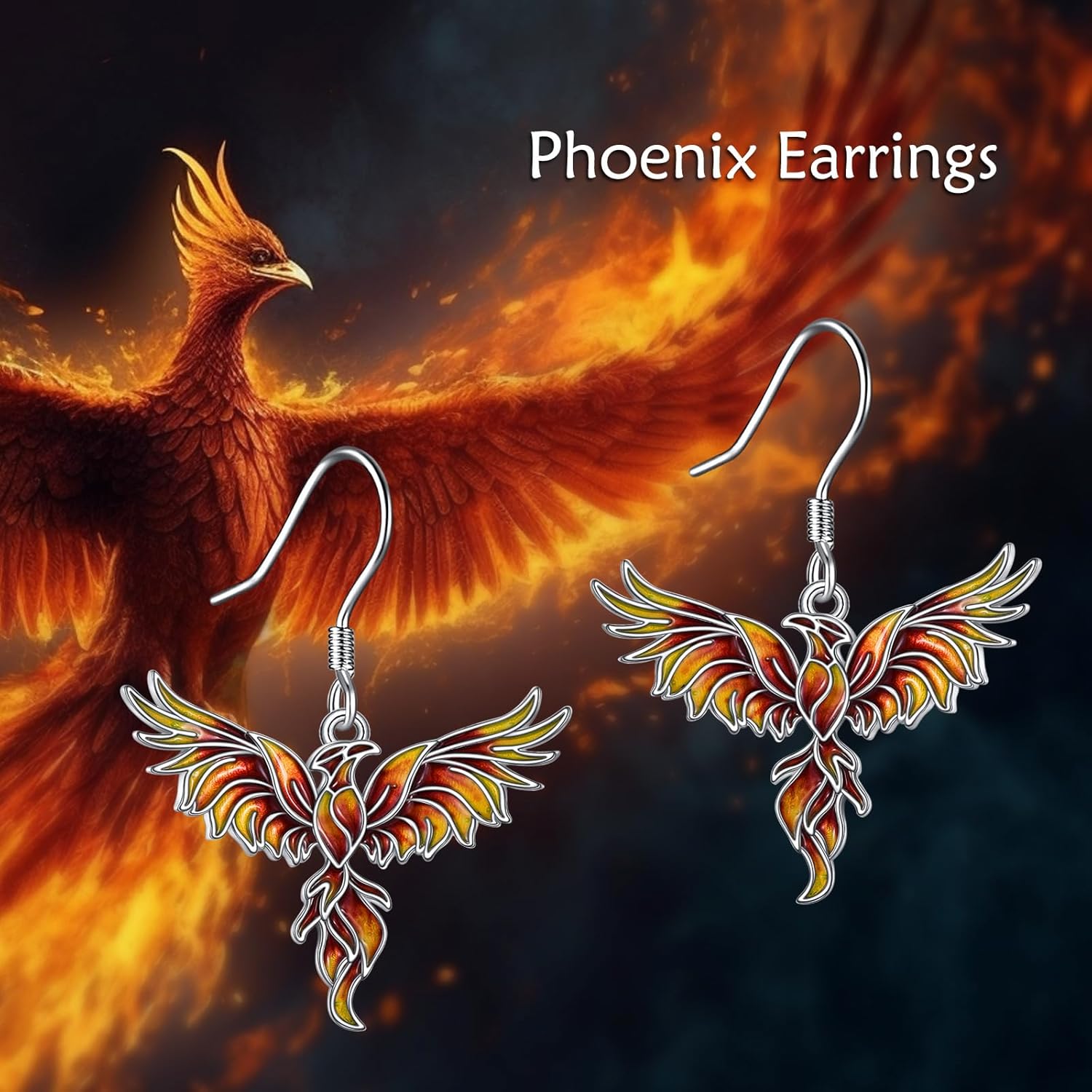 Phoenix Dangle Earrings 925 Sterling Silver Phoenix Drop Earrings Jewelry for Women Gifts - Image 5
