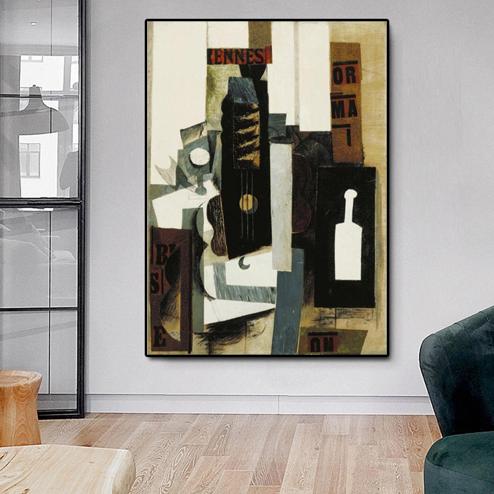 Yangld Astratta Picasso Famoso Pittura Strumento Musicale Dipinti su Tela Poster e Stampa Wall Art Picture for Room Decor 70x100cm-2Pcs Frameless