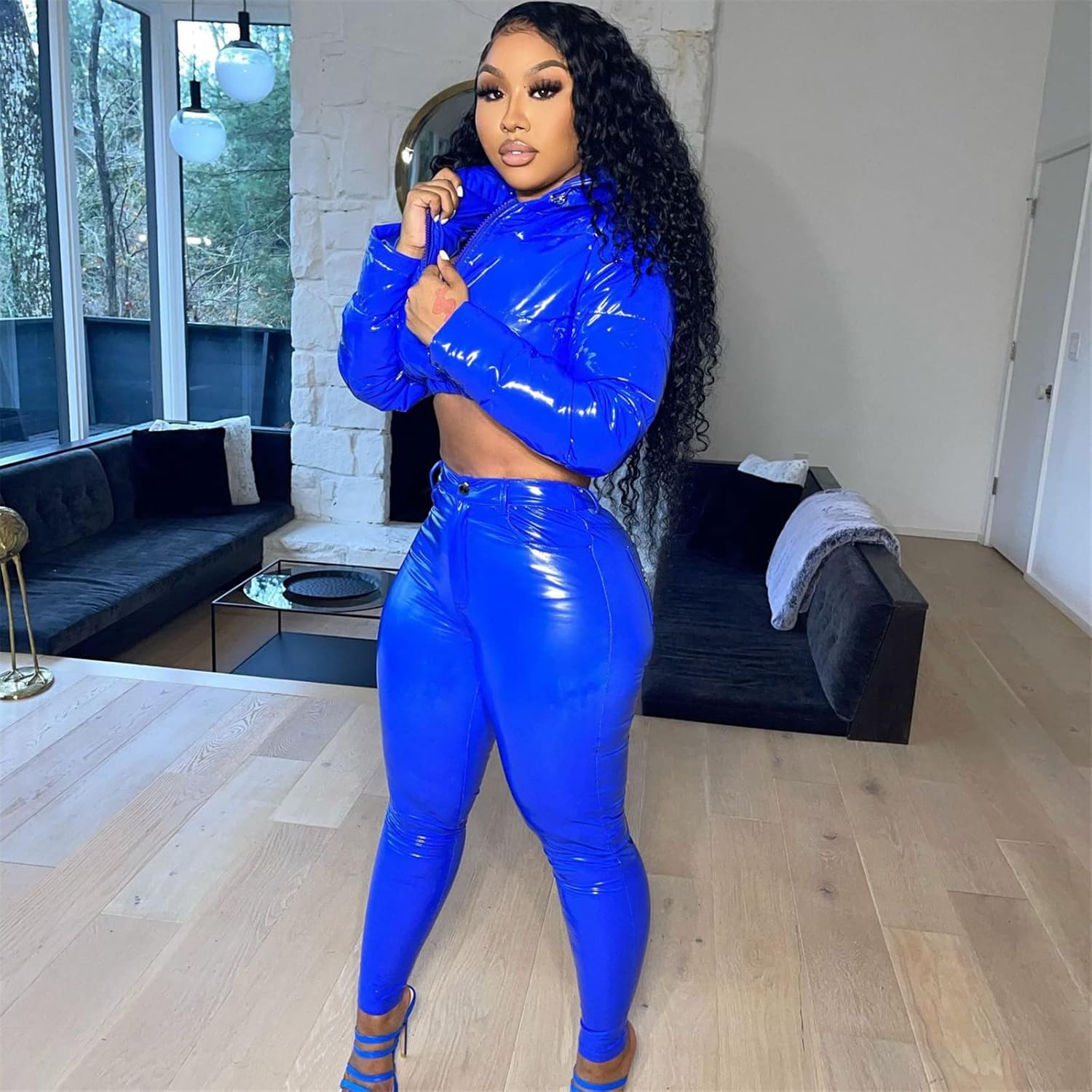 コート中綿 レディース 女性ジッパーショートコートシャイニーダウンコートクロップドパファージャケット 通勤 軽い 防寒対策 (色 :