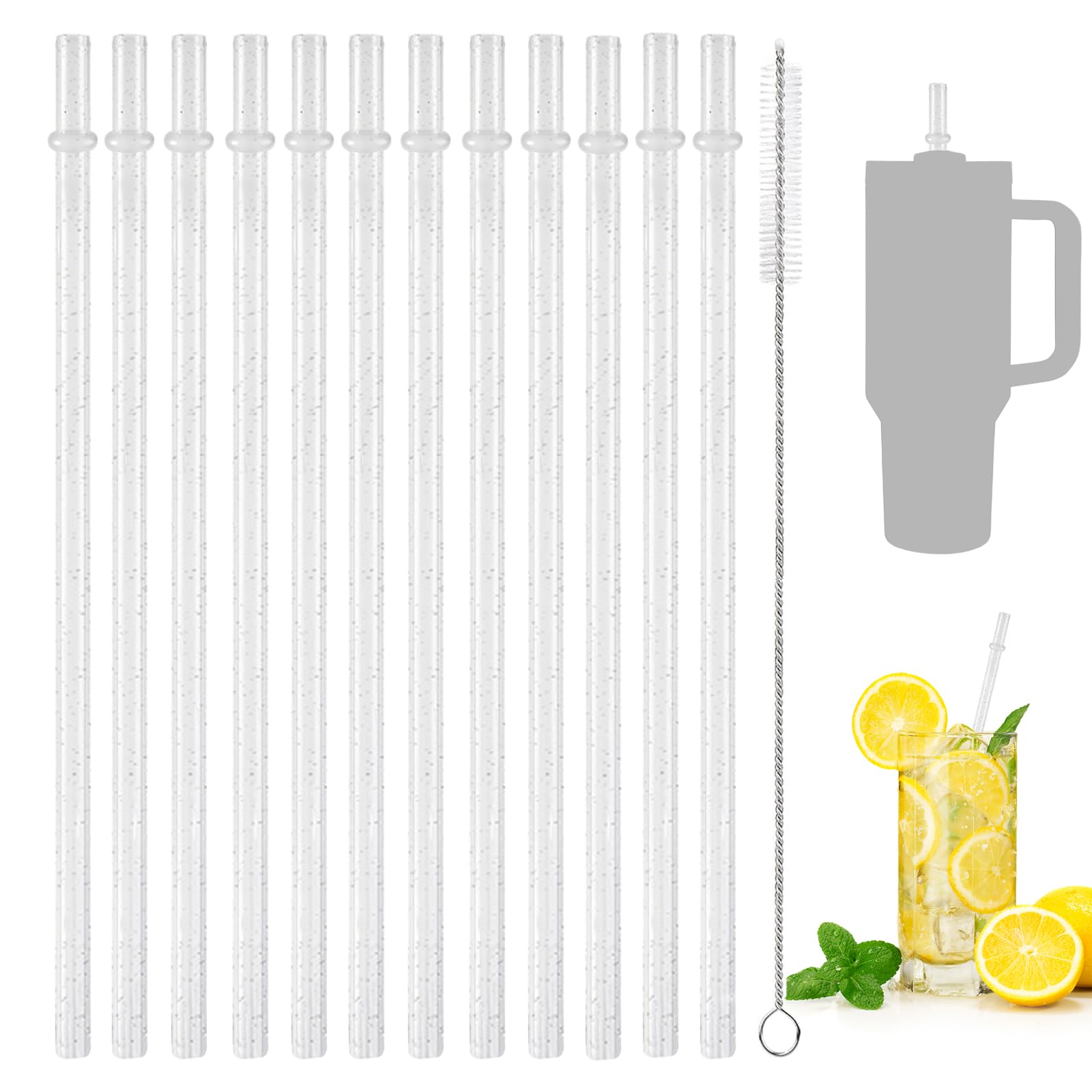 20 Cannucce In Acciaio Inossidabile 304 Con 2 Spazzole - Riutilizzabili Corte 12,5/12,7 Cm - Per Cocktail, Caffè, Succhi - Lavastoviglie - 3