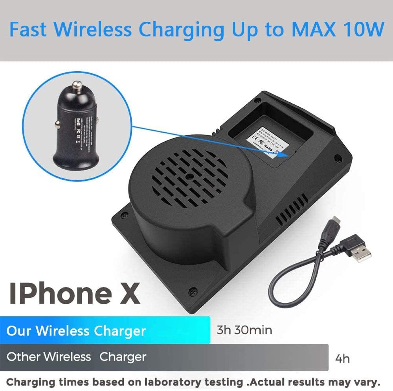 Cargador inalámbrico para coche X5 X6 2018 2017 2016 2015 2014, 10 W, carga rápida Qi, almohadilla de carga para teléfono, panel de accesorios de consola central, mini cargador de carga rápida co
