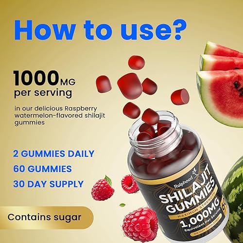 Miniatura 2 de Shilajit - Gomitas para hombres y mujeres, Shilajit del Himalaya para hombres, gomitas con ácido fúlvico agregado azúcar, sin OMG, suplemento vegano