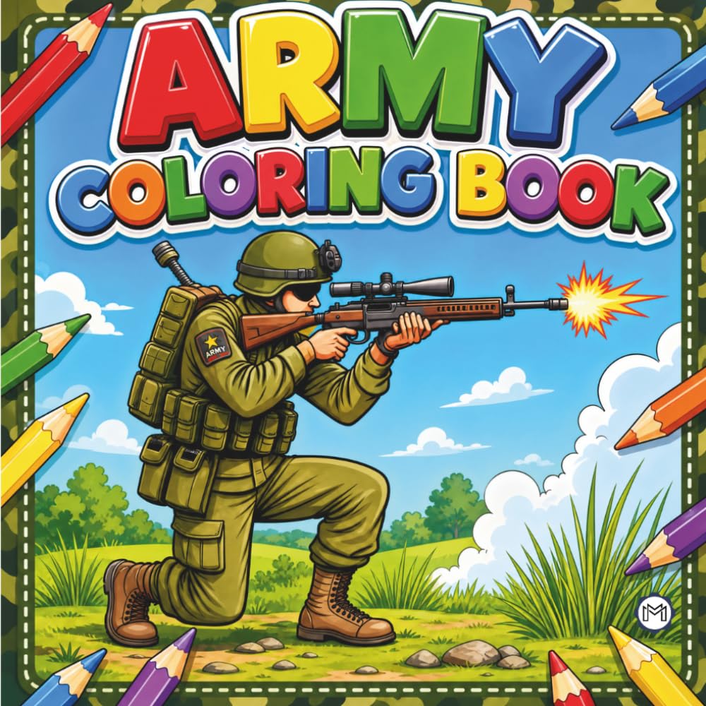 Military Army Soldier Coloring Book for Adults Kids Boys Girls Teens: Cool Military Warrior War Veteran Gift Present Army Land Forces Themed Coloring ... Pages for Soldiers Cadets Veterans Students