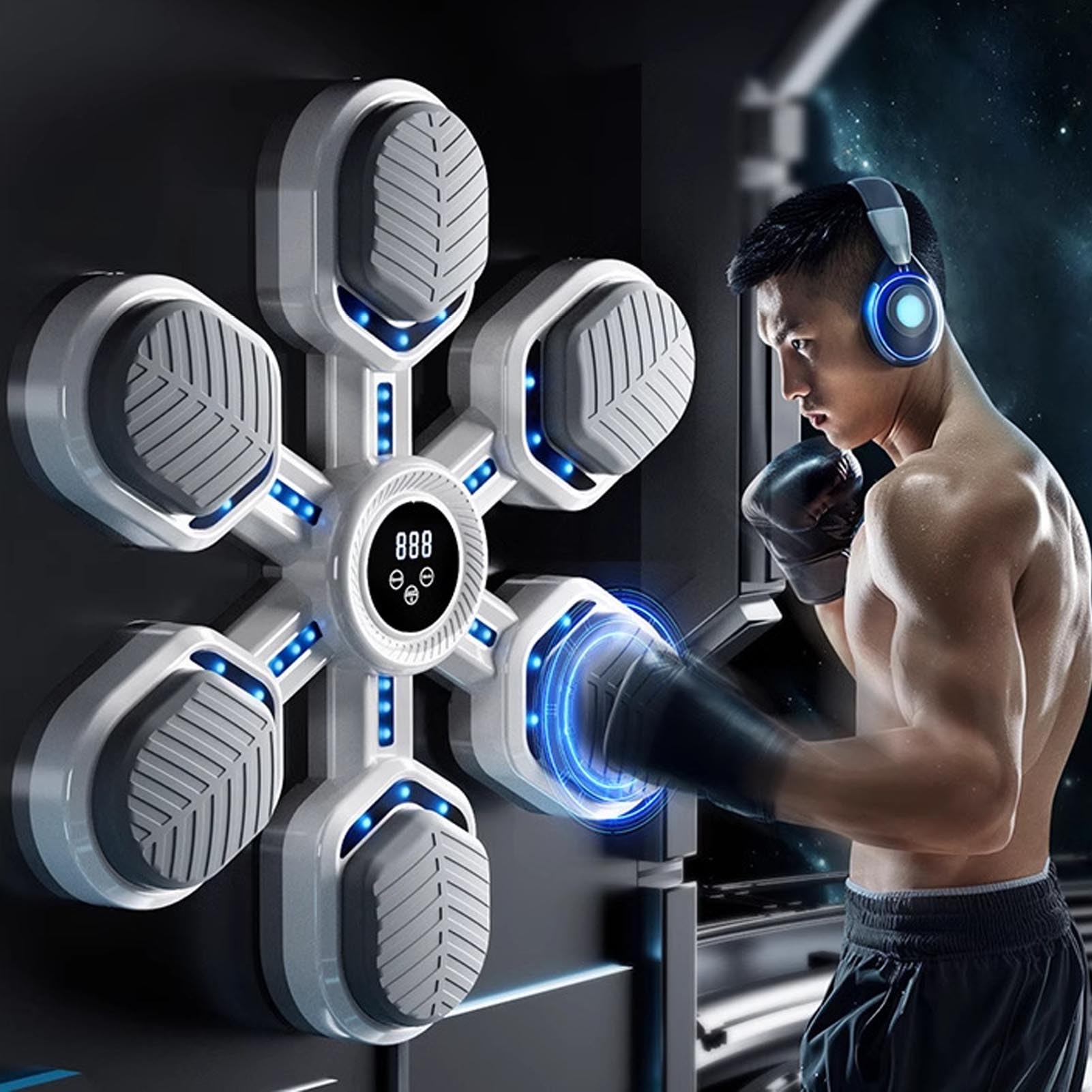 RiToEasysports Musical Boxing Machine, Smart Training, Wall Mounted Punching Training for Home Gym, Living Room, Bedroom, Kids, Adults, Fitness Enthusiasts
