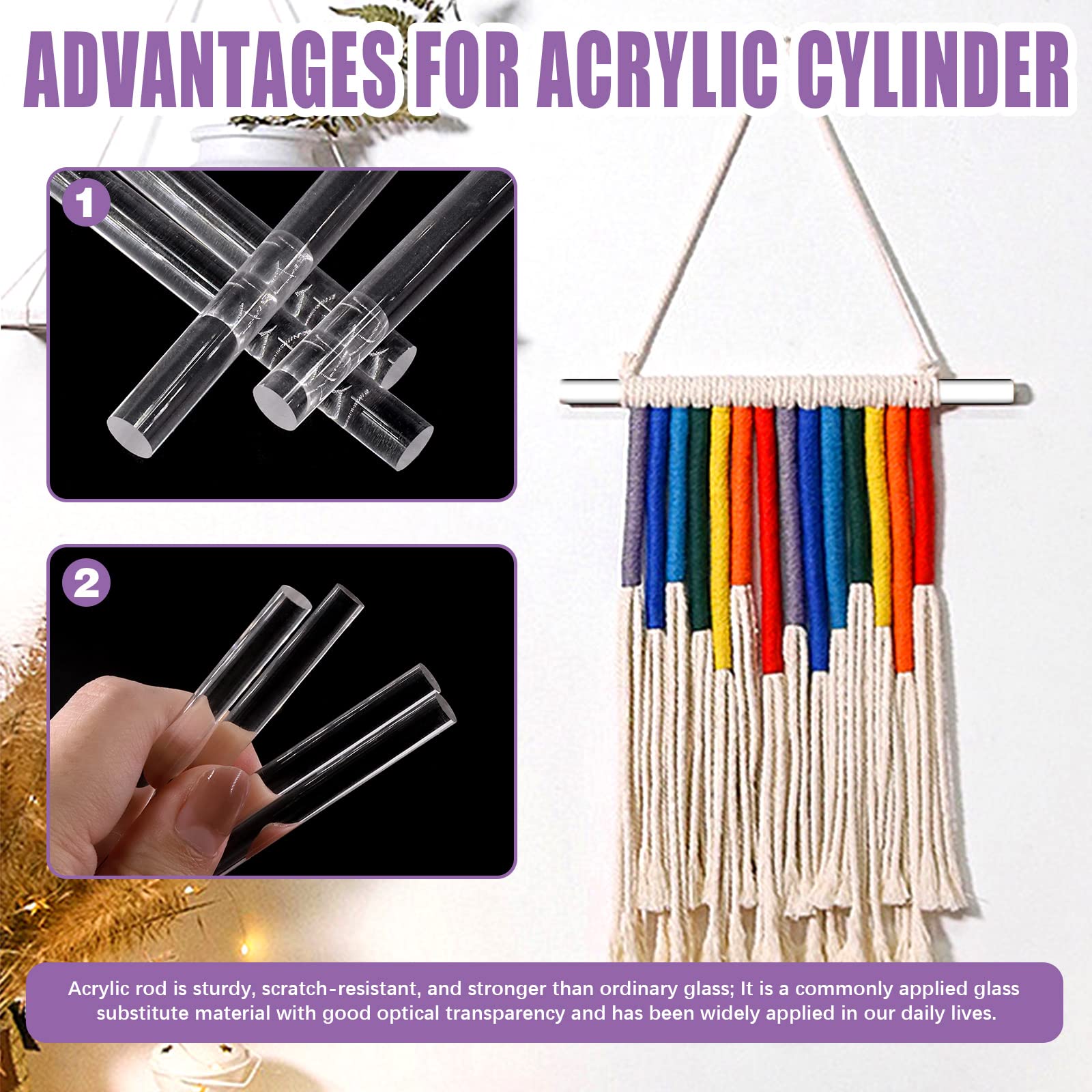 Acrylic Dowel Rods - 15 Pack, 6mm Diameter -6 Acrylic Dowel Rods - 15 Pack, 6mm Diameter -6