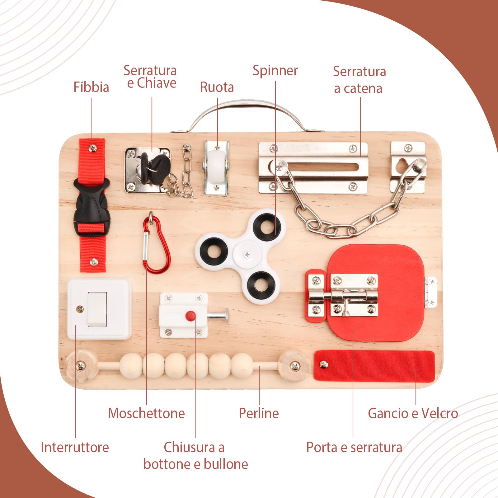 Tavola sensoriale per anziani con demenza – Giochi per Alzheimer, autismo adulto, ADHD – Regalo antistress per anziani Allenare le capacità motorie finali intergenerazionali e risvegliare i ricordi