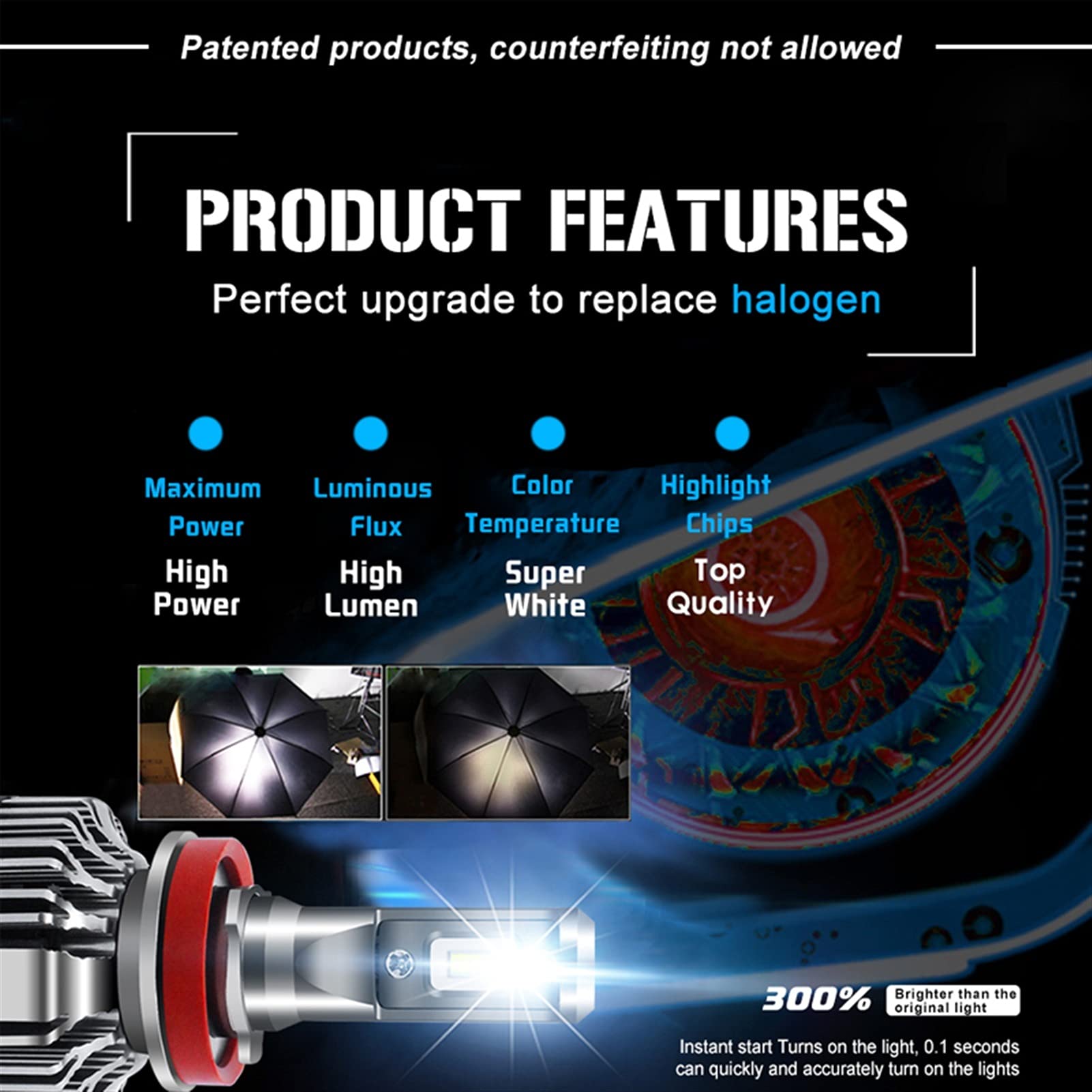 Fari LED Car Faro del Faro Kit di conversione della Lampadina Automobile Lampada Auto-Styling 006 9005 H11 H7 H4 H4 HB3 HB4 6500K 60W (Socket Type : H4/9003/HB2 Hi/Lo)