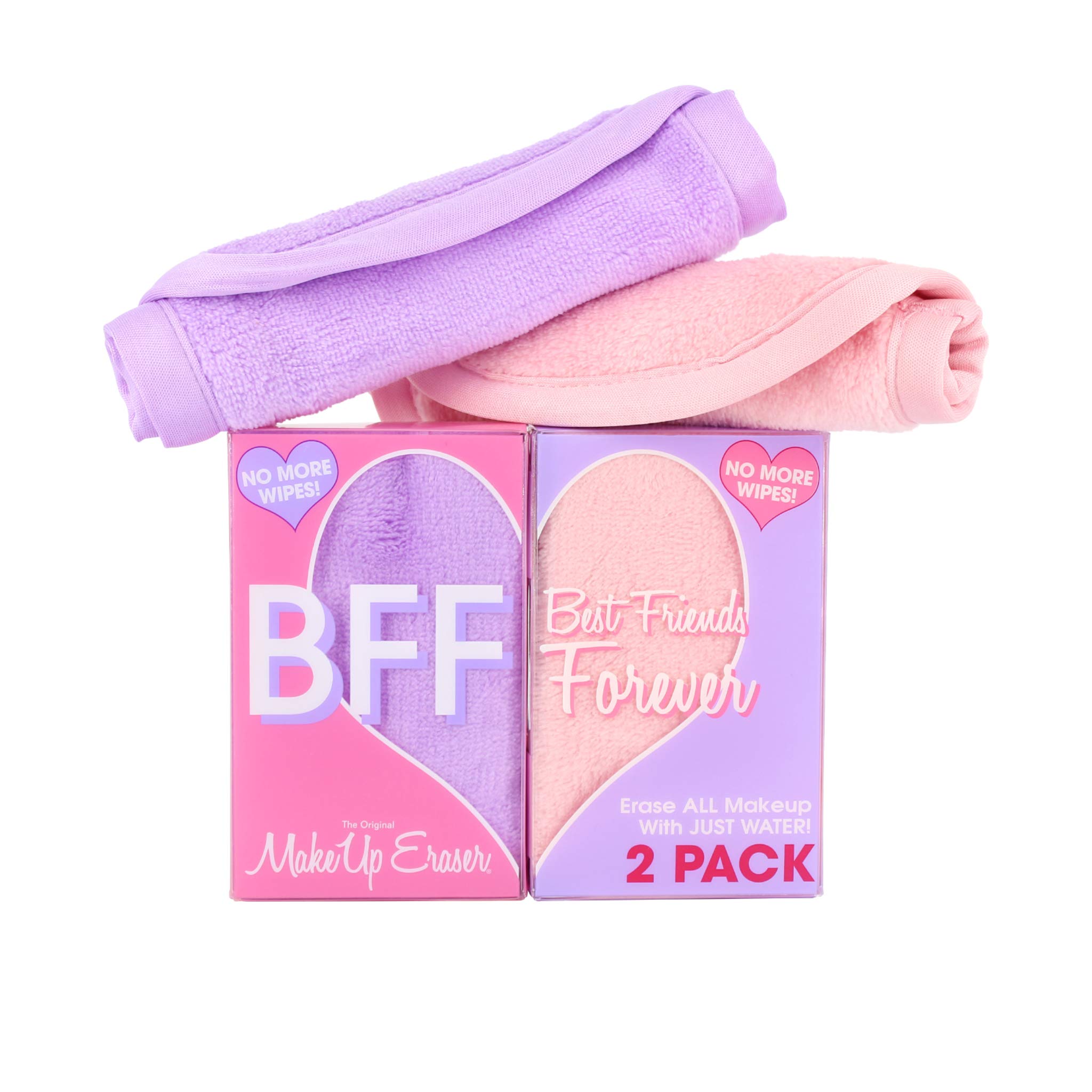 Makeup EraserThe Original Makeup Eraser. Remove Makeup with Only Water. Reusable, Hypoallergenic with Antibacterial Properties. -Bff (2 Mini Plus Erasers)