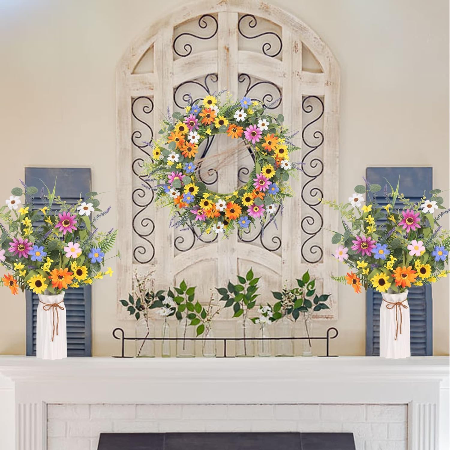 GTIDEA 4 Bundles Artificial Daisy Flowers Bouquet, 20 Inch Fake Silk Spring Flowers Faux Wildflowers Floral Arrangements for Home Indoor Table Vase Wedding Party Decor (Colorful) - Image 6