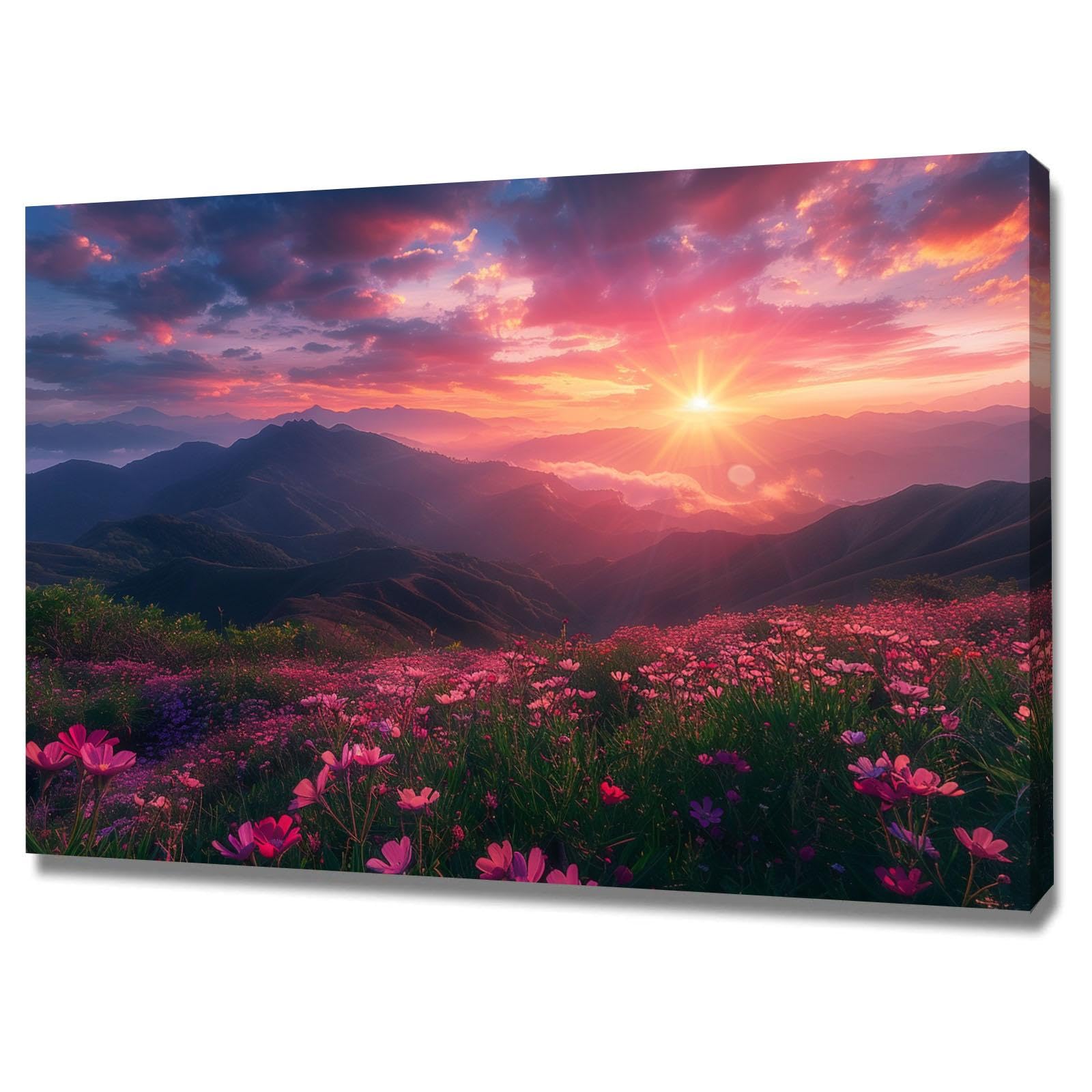 Tableau paysage pour decoration murale salon moderne sans reflets - 7