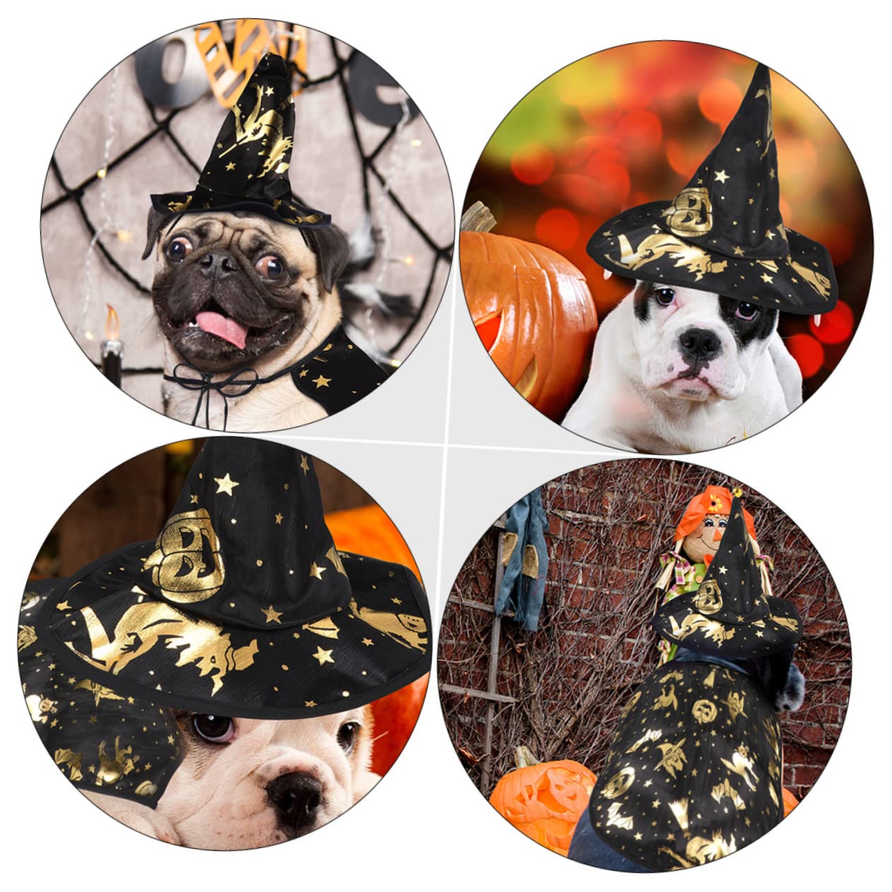 Beavorty 5 Set Di Mantello Per Cosplay Di Animali Domestici Costume Di Halloween Per Cani Cappello Per Gatti Abbigliamento Da Festa Accessorio Per La Fotografia Di Animali Domestici