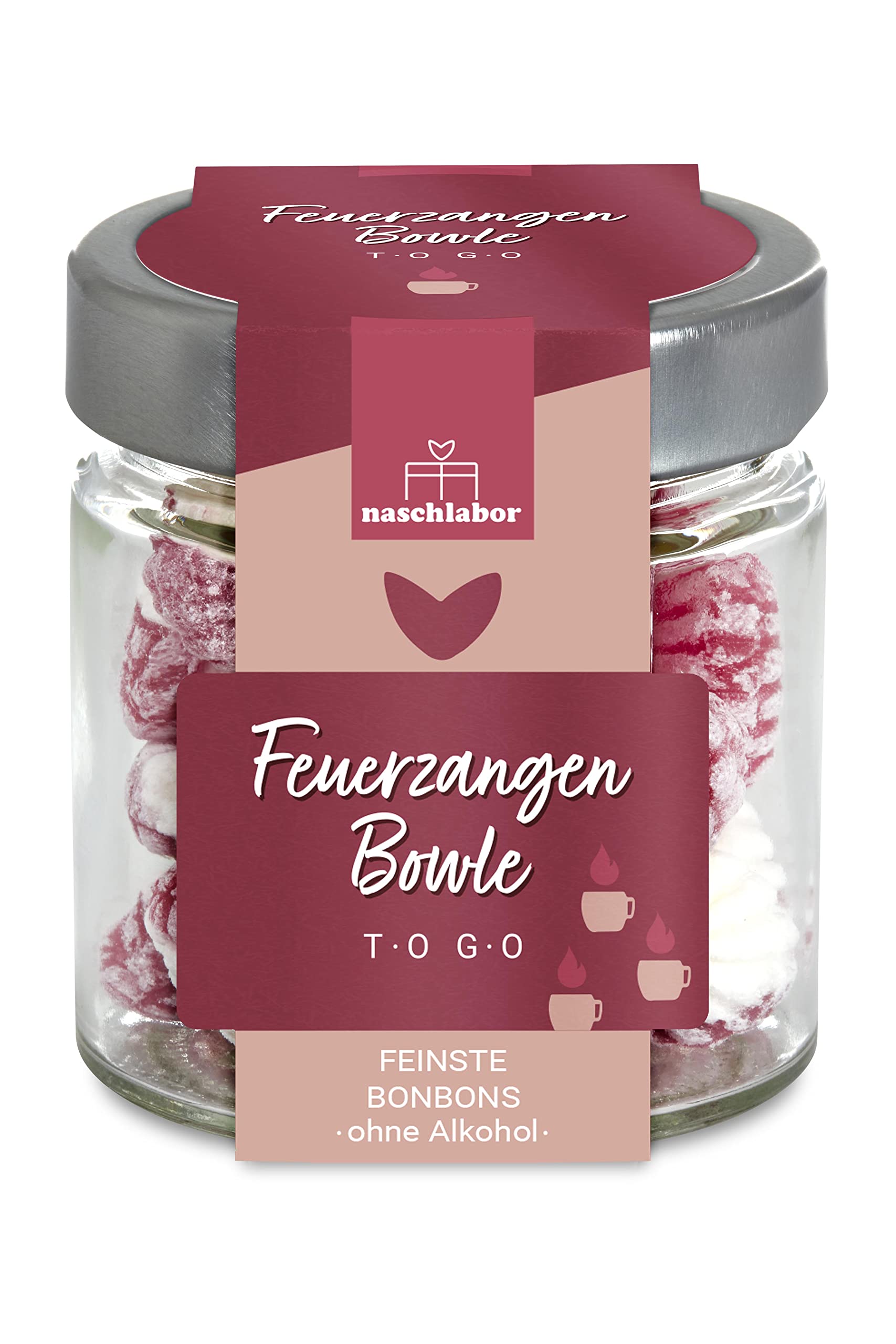8 Stück Bonbons im Geschenkglas Feuerzangenbowle to Go | Große-Verpackung