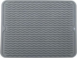 Xkfgcm 30x40 cm Tapis de Séchage Vaisselle en Silicone Tapis de Dessous pour La Cuisine Tapis de Séchage Grand Plat en Silicone Supplémentaire Support Résistant à La Chaleur Antidérapant