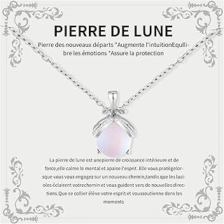 Collier Pierre De Lune pour Femme - Cadeau Original Anniversaire pour Maman, Sœur, Amie, Fille, Ado