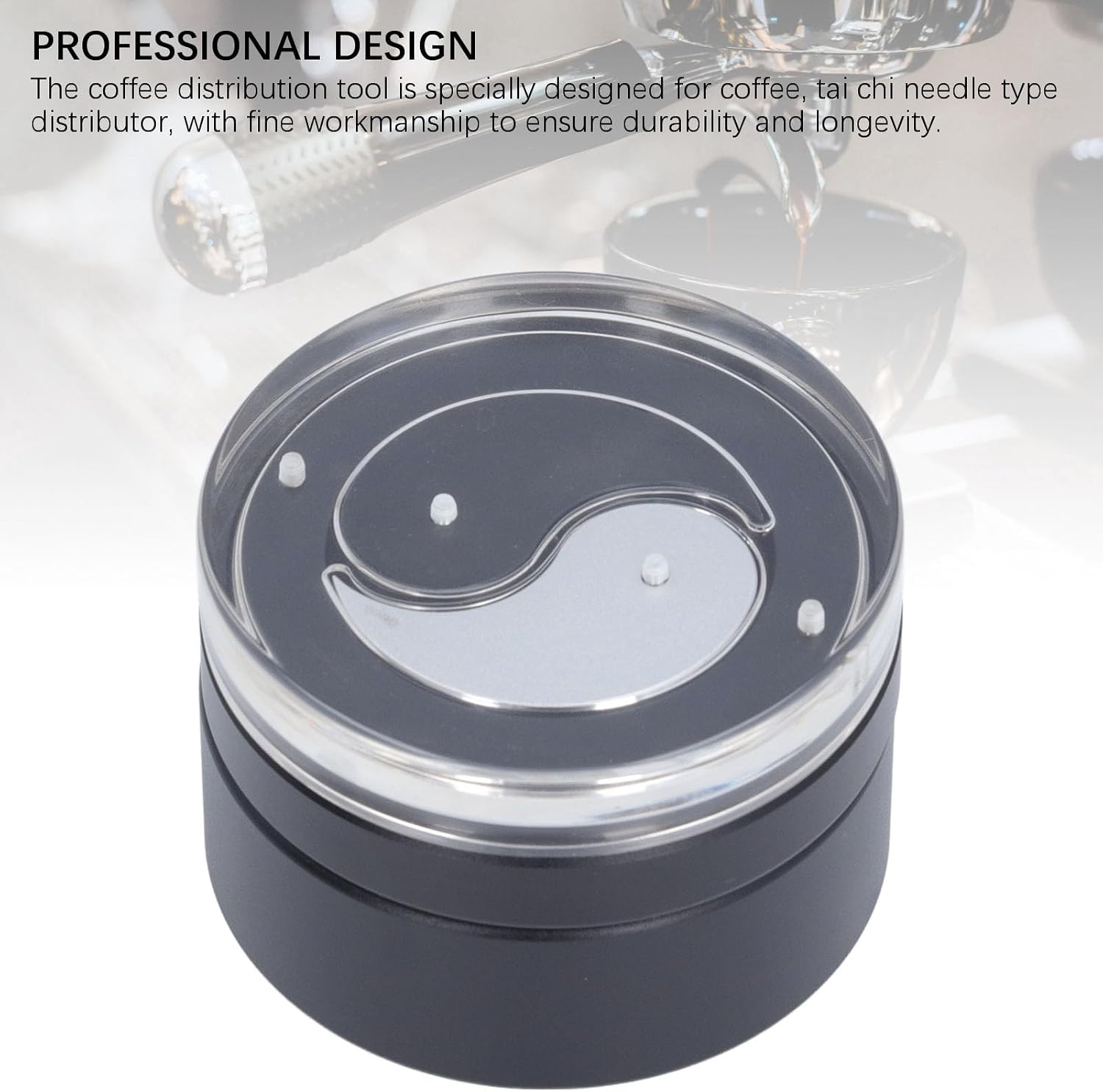 Portable Coffee Distributor Coffee Distributor Professional 58mm Bearing Rotation Stainless Steel Needle Type Coffee Distribution Tool for Home Coffee Shop/1947