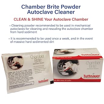 Tuttnauer TU-CB0010 Chamber Brite Powdered Autoclave Cleaner (Pack of 10)