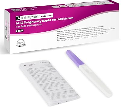 Easy Check Pregnancy Test Midstream, Clear Results 1 Test | hCG hormone detection, No extra steps or containers, Easy-to-read result window, Full instructions included