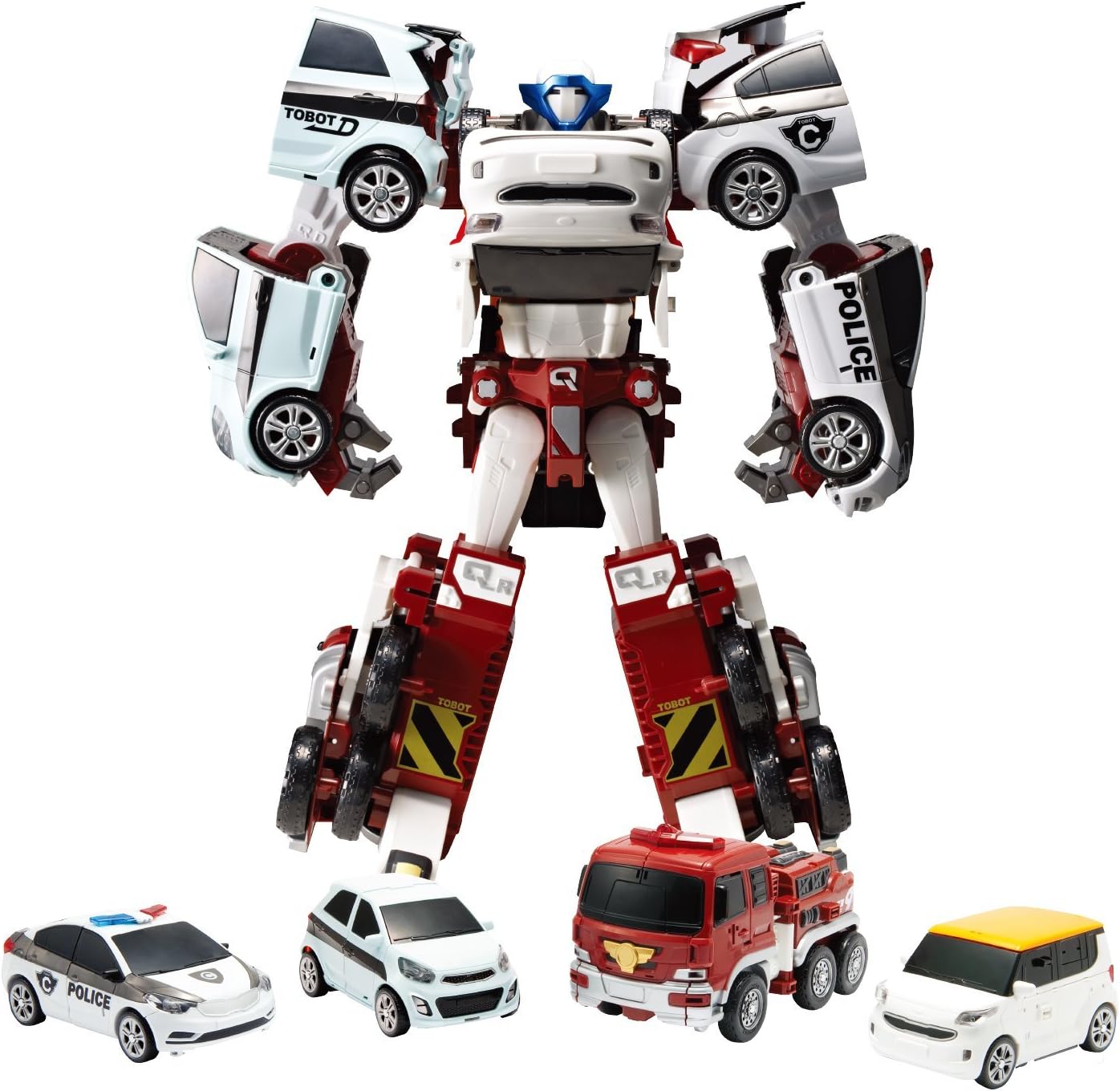 TOBOT Youngtoys Quatran, Car Transforming Robot Car to Robot Animation Character 4 Car Integration Quadrant