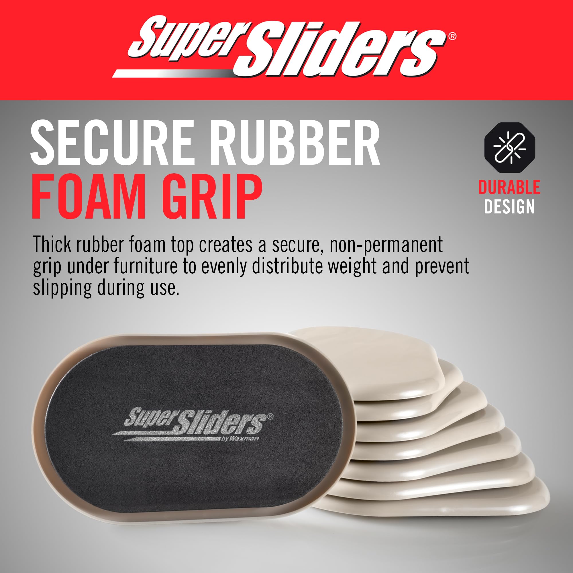 Super Sliders 4704295N 8,9 x 15,2 cm Möbelgleiter, beige, 3-1/2 x 6 Inch Oval