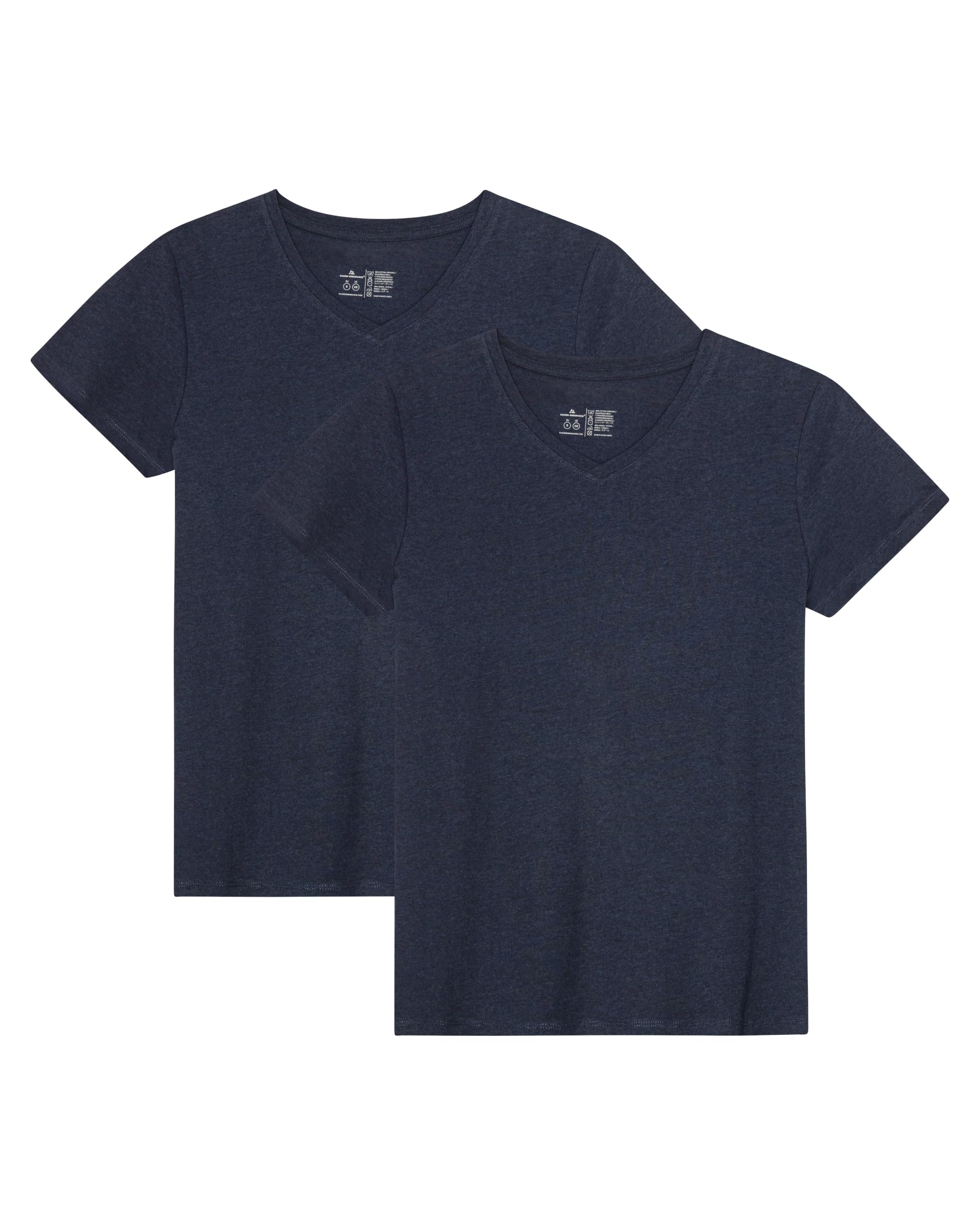 DANISH ENDURANCE Kurzarm Tshirt Damen aus Modal & Bio-Baumwolle, Rundhals- oder V-Ausschnitt, Atmungsaktiv & Stretch, 1er oder 2er Pack