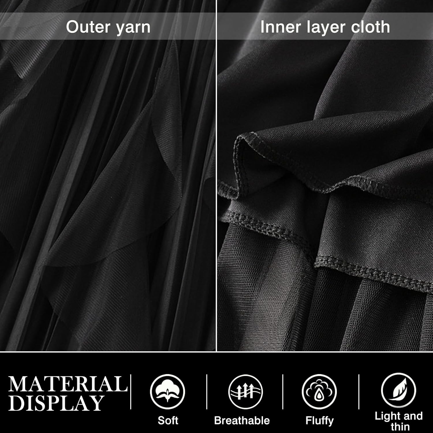 Women's A Line Tulle Midi Skirt Tiered Petticoat Skirts Tea-Length Elastic Waist Tutu Skirts Size for XXS-M - Image 6