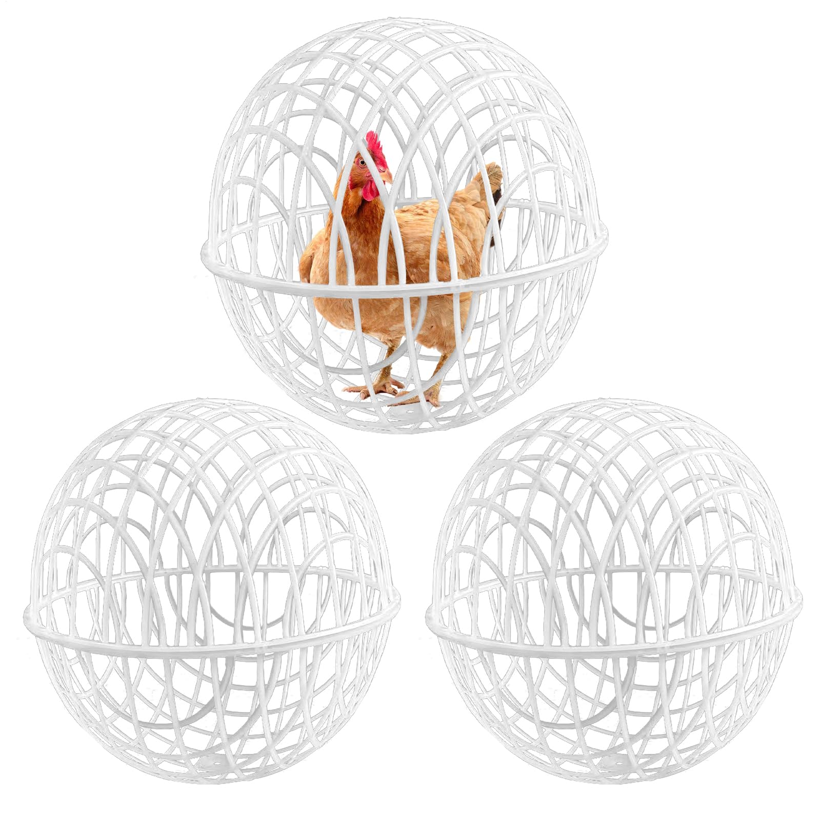 3 Pieces Movable Chicken Coop Ball, Rolling Chicken Coop Balls, Safe Walking Net, Poultry Care Supplies, Orb Ball Cage for Pigeons, Rabbits, Ducks, Vegetable Protection — view 6