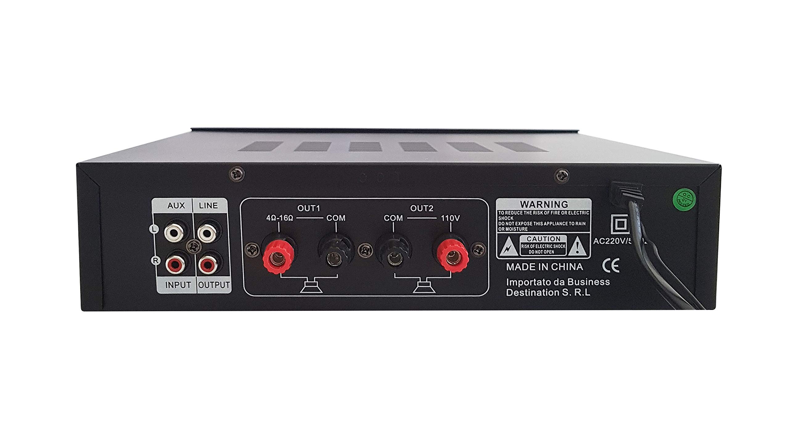Amplificatore Mono PA RA-100 70W con Radio, USB/SD e Bluetooth – Ingressi RCA e Microfono – Regolazione Tono e Uscita 110V per Casse Acustiche